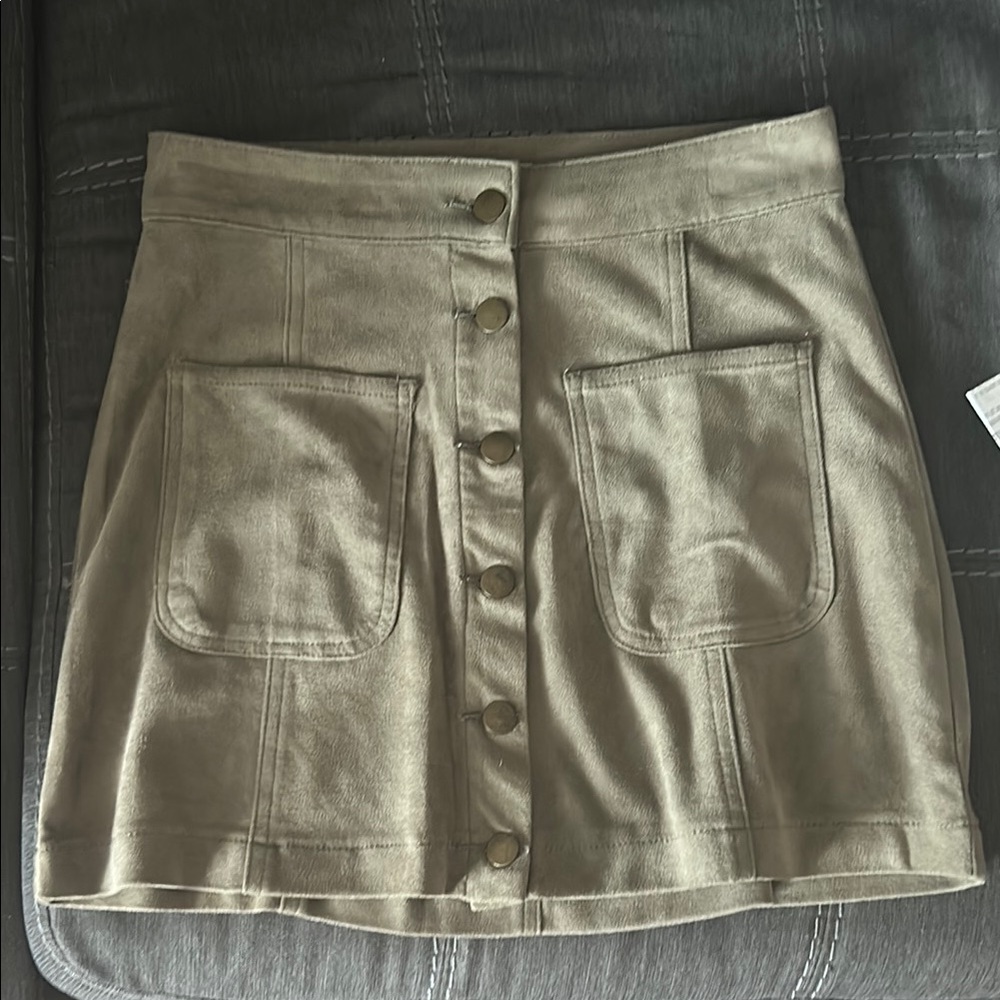 Altar'd State Tan A-line Cargo Mini Skirt